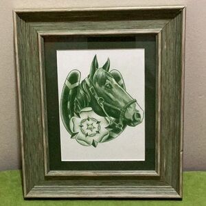 Vintage Green Horse and Frame